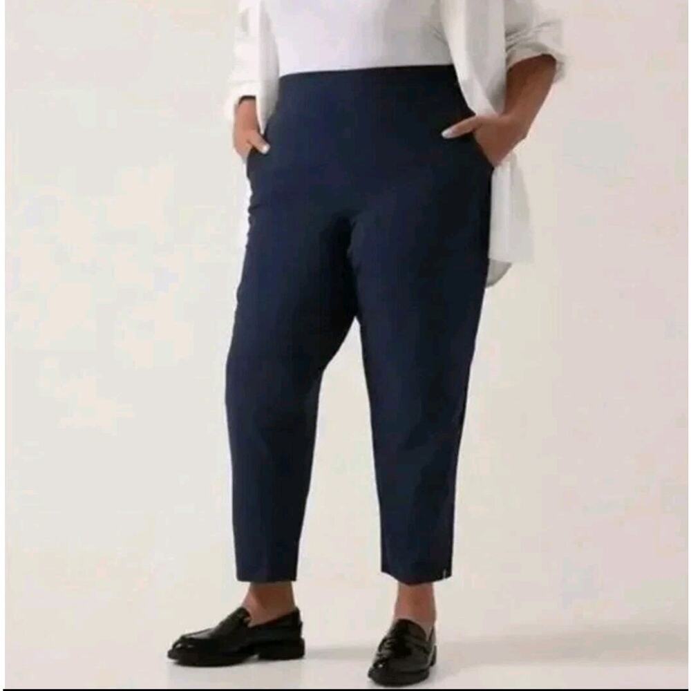 New Athleta Brooklyn Ankle Pant Size 20 Navy Blue Casual Career Travel Comfort